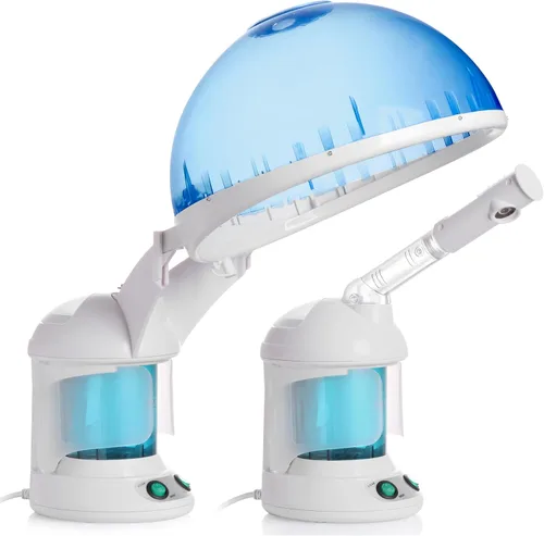 Vaporizador facial para limpieza profunda, máquina de vapor 2 en 1 para uso doméstico natural, acondicionador profundo de cabello negro, vaporizador