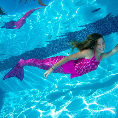 Miniatura 5 de Fin Fun - Cola de sirena auténtica para niños, resistente al desgaste, para nadar, monoaleta incluida