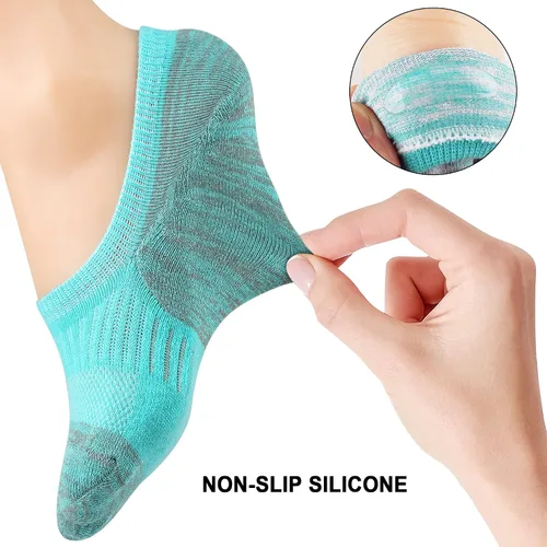 Miniatura 4 de Gonii Calcetines deportivos para mujer, calcetines de tobillo acolchados para correr, corte bajo, 5-8 pares