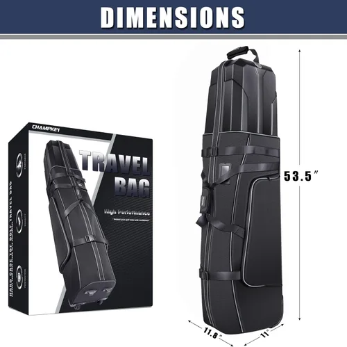 Miniatura 7 de CHAMPKEY Premium Soft-Padded Golf Travel Bags for Airlines - Travel Golf Gags for Airlines with Premium Oxford Fabric and Oversized Wheels