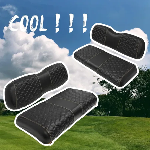 Miniatura 7 de Fundas de asiento de carrito de golf, delanteras y traseras, impermeables y resistentes al sol, de piel de vinilo de grado marino, accesorios
