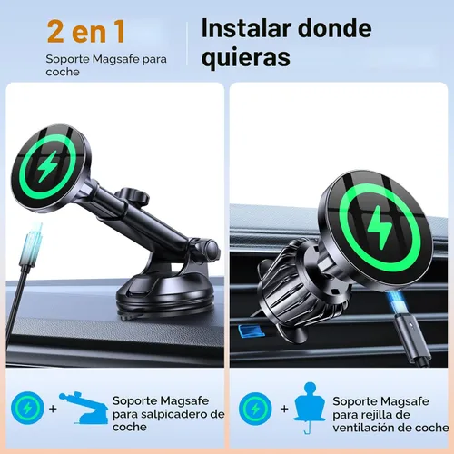 Miniatura 2 de Coolpow para Soporte de Coche con Cargador MagSafe【Imán Ultra】Soportes Magnéticos para Teléfono para tu Cargador