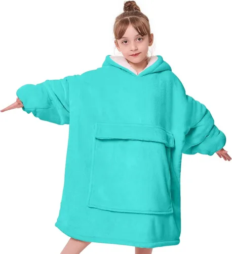 Miniatura 14 de yescool - Manta con capucha para niños, sudadera con manta de gran tamaño con sherpa, regalos para niñas adolescentes, jóvenes, niños, niñas