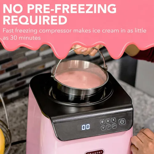 Miniatura 7 de Whynter Máquina automática para hacer helados, vertical de 1.28 cuartos de galón con compresor integrado, pantalla digital LCD y temporizador, sin