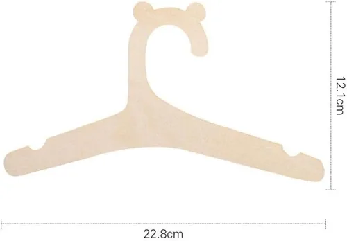 Miniatura 2 de Generic 5/10 perchas de madera para osos para niños, 9 pulgadas, ganchos de madera para ropa y pantalones, naturales, sin terminar, ahorro
