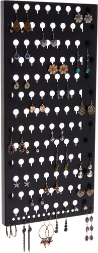 Miniatura 7 de Angelynn's Soporte organizador de aretes montado en la pared para mujeres pequeñas y medianas, aretes colgantes, estante colgante de almacenamiento