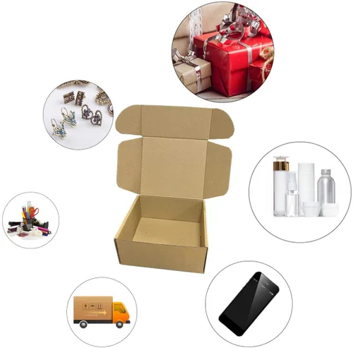 Miniatura 3 de Cajas de Envío de 7x6x3 pulgadas, Paquete de 25, Livejun Cajas de Cartón Corrugado Marrón Cajas de Envío para Embalaje de Pequeñas Empresas, Cajas