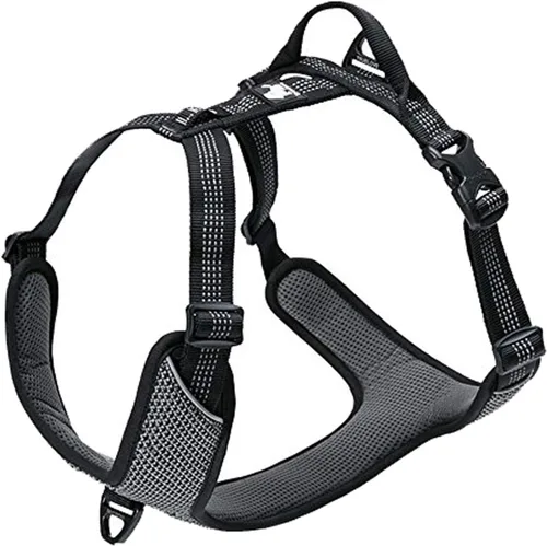 Miniatura 2 de TRUE LOVE Arnés para perro Outdoor Adventure II Chaleco reflectante con 2 accesorios de correa a juego correa y collar disponible TLH6071 Negro