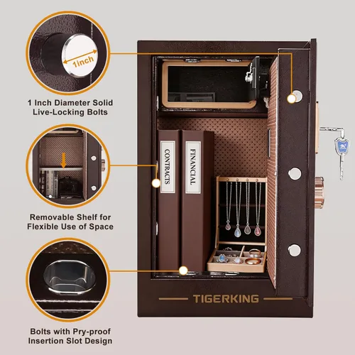Miniatura 5 de TIGERKING Caja Fuerte Grande de Servicio Pesado, Caja Fuerte Digital de Seguridad para el Hogar de 3.47 Pies Cúbicos con Cerradura de Combinación