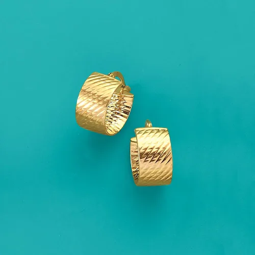 Miniatura 4 de Ross-Simons Aretes de aro con textura de oro amarillo italiano de 14 quilates, Oro, No es una piedra preciosa