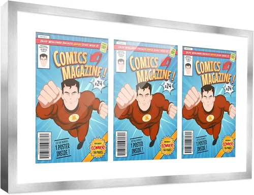 Miniatura 31 de Poster Palooza Marco de cómic con paspartú para 1 cómic de la Edad de Bronce publicado entre 1970 y 1985, marco de cómic negro para cómic de 7.25 x
