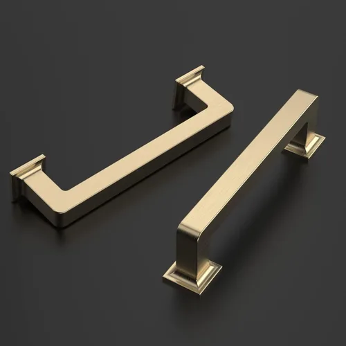 Miniatura 2 de Amerdeco - Paquete de 10 tiradores de latón cepillado para armarios con orificio central de 3 pulgadas (76 mm), tiradores para armarios de cocina