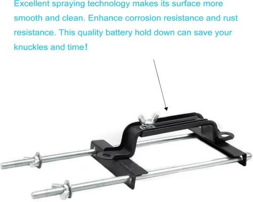 Miniatura 5 de Soporte de batería ajustable premium para bandeja, barra transversal de batería ajustable universal con perno en J, apto para coche SUV, buen
