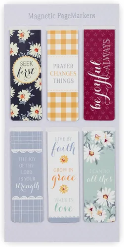 Miniatura 29 de Christian Art Gifts - Conjunto de marcapáginas magnéticos unisex con versículos bíblicos en blanco y negro Gospel Salvation, diseños inspiradores
