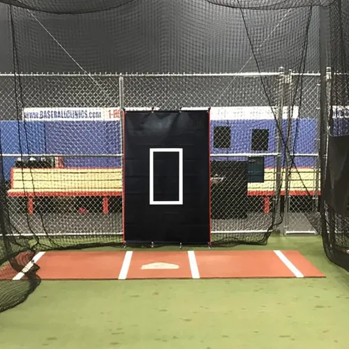 Miniatura 4 de Jaula de bateo de béisbol con objetivo de zona de ataque, red de PVC resistente de 4 x 6/6 x 8 pies para práctica de lanzamiento, entrenamiento
