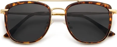 SOJOS Gafas de sol polarizadas cuadradas estilo aviador retro para mujeres y hombres, gafas de sol vintage para mujer, UV400 SJ2180