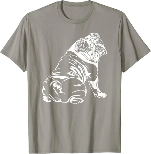 Miniatura 26 de Gracioso Bulldog Inglés playera perro Hund playera regalo, Azul (Heather blue)