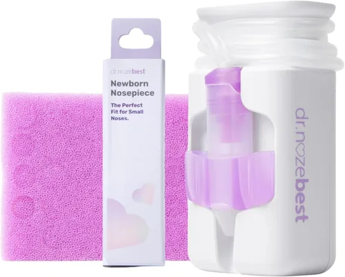 Dr. Noze Best NozeBot On the Go Starter Bundle | Aspirador nasal eléctrico para bebés con pieza nasal para recién nacidos y 40 filtros | Regalo