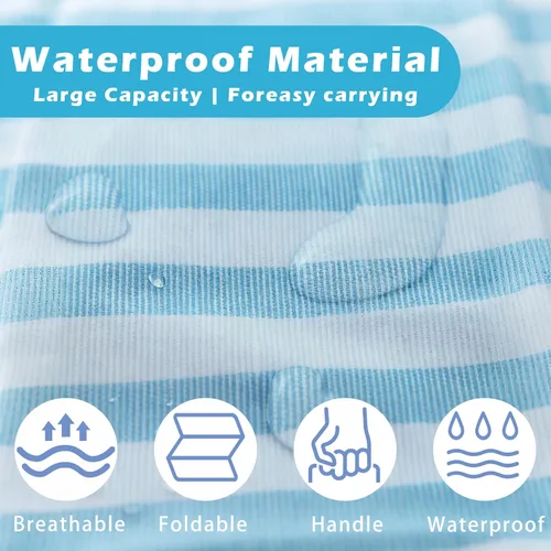 Miniatura 4 de Paquete de 4 cestas grandes para la ropa sucia, 75 L, impermeable, plegable, con asas extendidas para ropa en el dormitorio familiar
