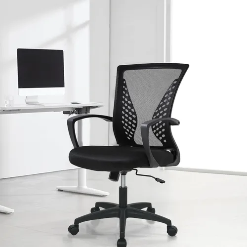 Miniatura 7 de Silla ergonómica de oficina, silla de escritorio para el hogar, silla de malla con respaldo medio, silla giratoria para computadora, silla ejecutiva
