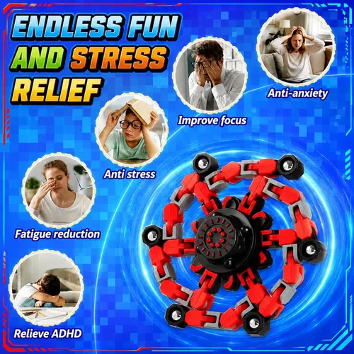 Miniatura 4 de 9 piezas transformables Fidget Spinners, cadena deformable sensorial Fidget DIY Robot Spinner Sensory para niños, juguetes Fidget para recuerdos