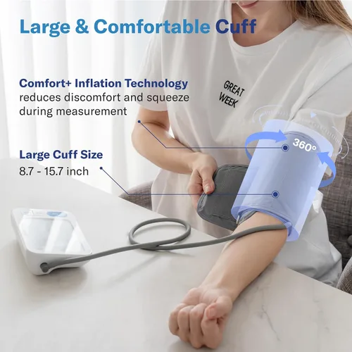 Miniatura 8 de Alcedo Monitor de presión arterial Bluetooth para uso doméstico, máquina inteligente precisa de presión arterial superior con puño de amplio rango