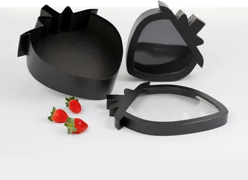 UNIKPACKAGING Juego de 2 unidades, caja de regalo de flores en forma de fresa, con tapa transparente, para arreglos de regalo y flores de estilo