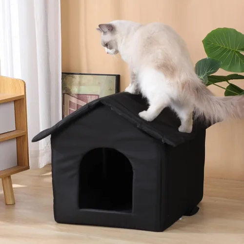 Miniatura 5 de Casa de Gatos al Aire Libre Casa de Gatos para Uso en Interiores y Exteriores - Refugio Impermeable para Gatos, Perros y Animales Ferles