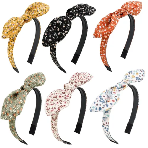 Miniatura 16 de Jaciya Diademas para niñas y mujeres, accesorios para el cabello, diadema fina con lazo anudado para la cabeza, diadema con orejas de conejo