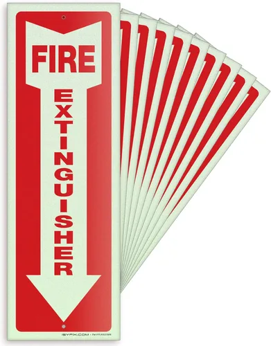 Miniatura 24 de iSYFIX Letrero para extintor de incendios – Paquete de 2 carteles reflectantes de aluminio 040 100% libre de óxido, laminado para máxima resistencia