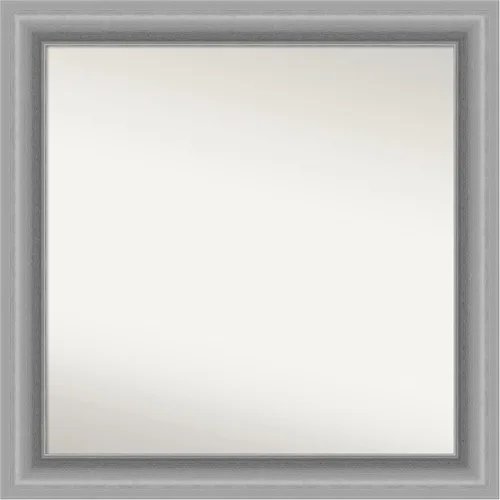 Miniatura 370 de Amanti Art Espejo de baño plateado para sobre fregadero, 26 x 26 pulgadas, espejo cuadrado de níquel pulido, marco de madera tradicional mediano, se