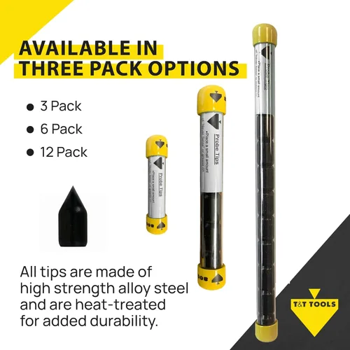 Miniatura 4 de T&T Tools Puntas estándar para varillas de sonda de suelo de 7/16 pulgadas, puntas de repuesto para Smart Stick, Mighty Probe, varillas de metal
