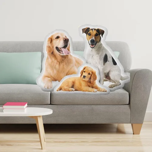 Miniatura 3 de Almohadas personalizadas con forma de mascota, almohada divertida personalizada con mascota/foto/personas, impresión fotográfica 3D doble cara