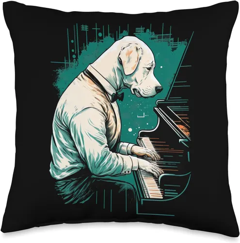 Dogo argentino gift for dog mom women Dogo Argentino - Almohada de piano para tocar música, 16 x 16 pulgadas, multicolor