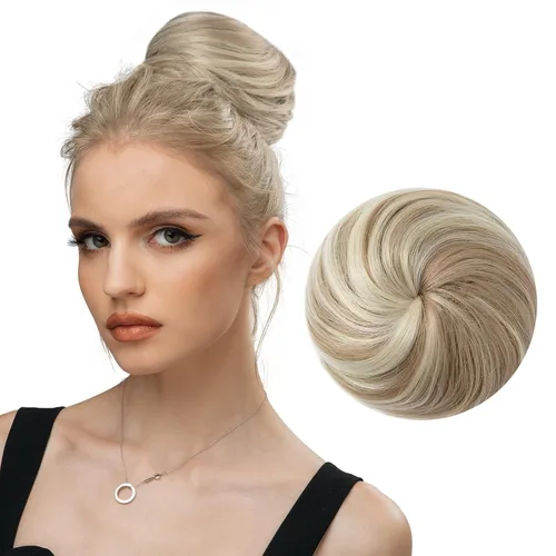 Miniatura 12 de Moño de bailarina, pieza sintética para recoger el cabello, moño de extensión de cabello Q3 de Sarla Negro azabache