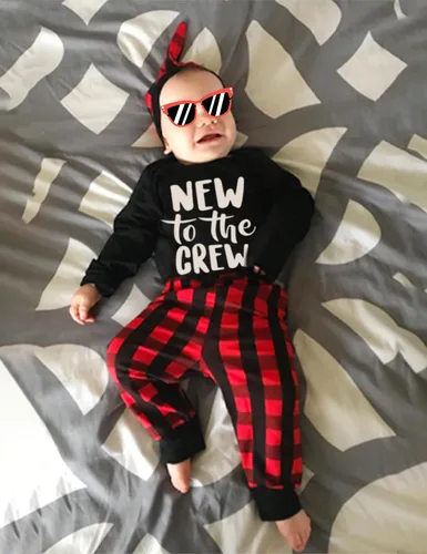 Miniatura 7 de Conjunto de ropa para bebé recién nacido, con estampado de letras, mameluco, pantalones, sombrero, conjunto de 3 piezas