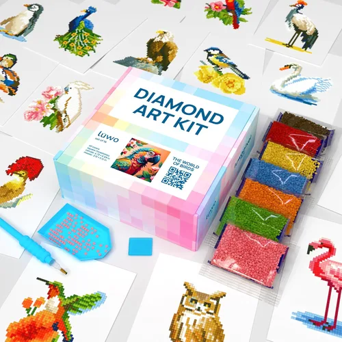 Miniatura 19 de LuwoArte Paquete de 6 Kits de Pintura de Diamantes para Adultos – Kits de Arte de Diamantes con Tema de Campo – Arte de Gemas DIY de Taladro