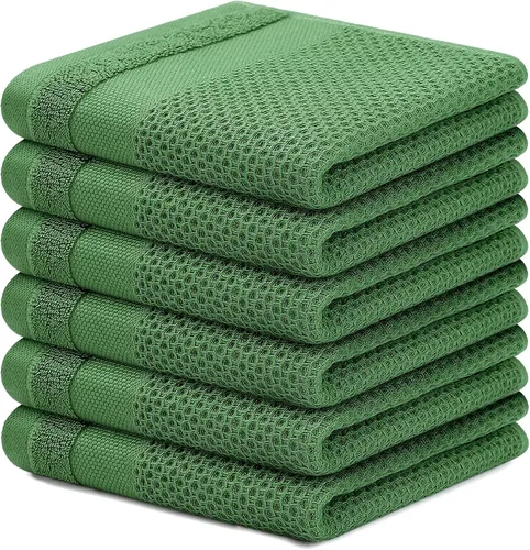 Miniatura 14 de Homaxy Paños de cocina 100% algodón, paquete de 8 – 12 x 12 pulgadas, tejido de gofre, muy suaves y absorbentes, paños de cocina de secado rápido