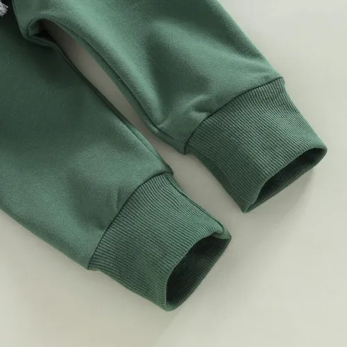 Miniatura 181 de Ropa de bebé niño 3 6 9 12 18 24M 3T Conjunto de pantalones con capucha patchwork sudadera con capucha pantalones de rayas traje de otoño invierno