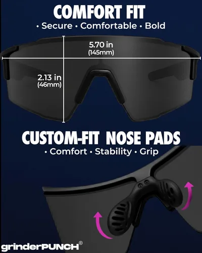 Miniatura 6 de grinderPUNCH Gafas de sol deportivas ligeras para béisbol, ciclismo, protección UV, para bicicleta de montaña, correr, senderismo, pesca Azul