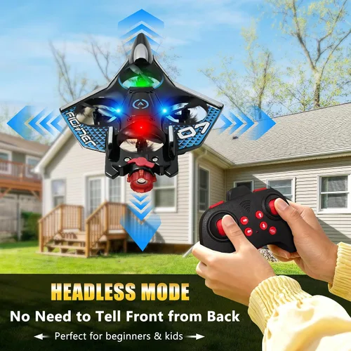 Miniatura 6 de Avión RC con spray frío, aviones de control remoto de espuma con luz LED, juguetes de combate de 360°, rollo de acrobacias, avión RC para niños
