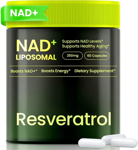 Suplemento NAD, nicotinamida liposomal ribósido resveratrol 250 mg, alternativa a NMN, suplemento NAD de alta pureza para mujeres y hombres,