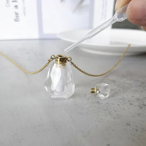 Miniatura 24 de Perfume Bottle Necklace Heart Shape, Amethyst Necklace Healing Crystal for Women, Essential Oil Diffuser Bottle Necklace Jewelry for Liquid