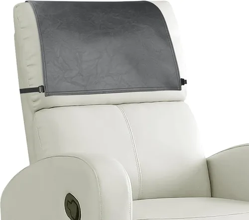 Miniatura 31 de Funda para reposacabezas para silla reclinable, protector para reposacabezas de piel sintética con correas elásticas, fundas para reposacabezas