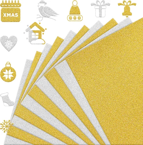 Miniatura 16 de FEILIBAY 20 hojas de papel de cartulina con purpurina rosa, tamaño A4, para manualidades, decoraciones de cumpleaños y bodas, embalaje de caja