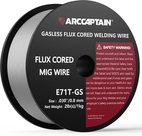 ARCCAPTAIN - Alambre de soldadura de núcleo de fundente.030, alambre MIG de soldadura E71T-GS, carrete de 0,9 kg, sin gas, acero al carbono suave