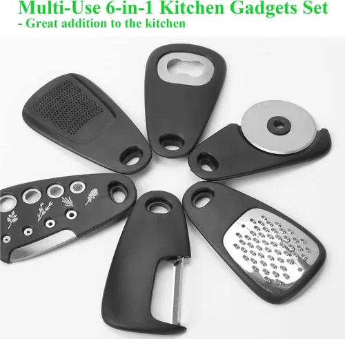 Miniatura 2 de 2 Pack Kitchen Gadgets Set 12 Pieces, Space Saving Cooking Tools Kitchen Accessories-Garlic Grinder, Cheese Grater, Vegetable Peeler, Pizza Cutter