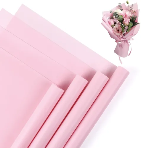 Miniatura 9 de NESCCI Papel de regalo de flores de 20 hojas, papel de regalo de ramo floral impermeable, suministros de floristería, papel de embalaje para boda