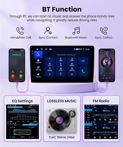 Miniatura 5 de Radio de coche 2G+64G para Toyota Corolla 2009-2013, estéreo de coche Android inalámbrico Carplay, Rimoody pantalla táctil de 9 pulgadas