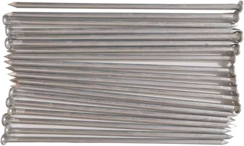 Miniatura 8 de Estacas de paisaje, picos de paisaje galvanizados de metal para césped artificial, picos de tienda, bordes de pavimentadora (50, 6 pulgadas)